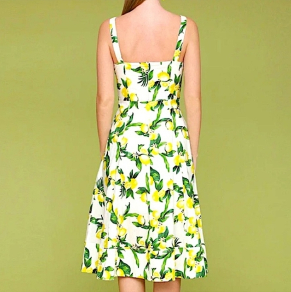 Avec Les Filles Lemon Fit N Flare Skater Rockabilly Midi Dress Size 10 New - Picture 10 of 16